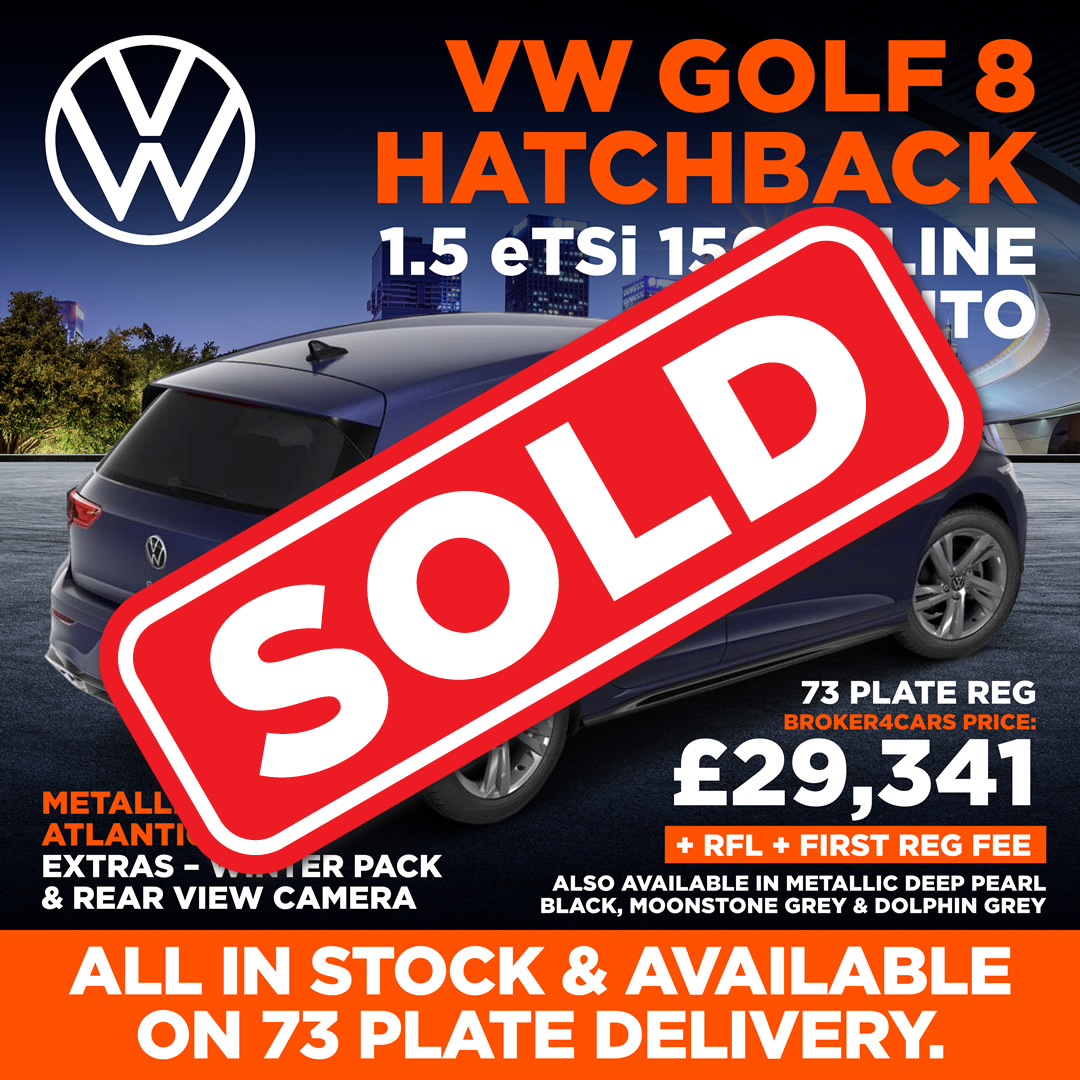 VW GOLF HATCHBACK 1.5 TSI 150 R-Line DSG Auto Atlantic Blue. SOLD